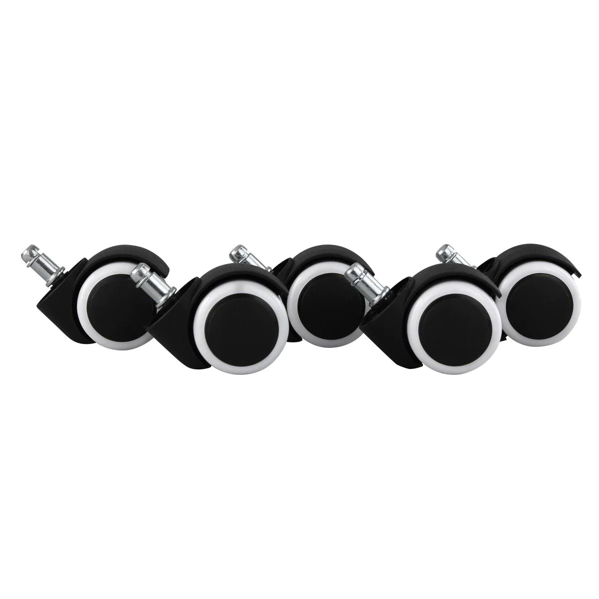 Hartboden-Rollen Ø 50 mm (11 mm) 5er Pack - Schwarz/Weiß von Amstyle - Produktbild 1 von 4