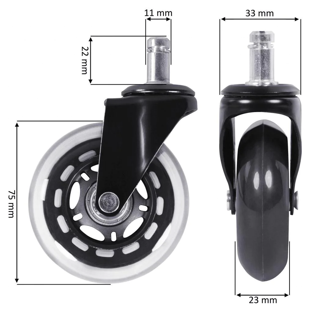 Universal-Schwerlastrollen Ø 75 mm (11 mm) 5er Pack von Amstyle - Produktbild 4 von 12