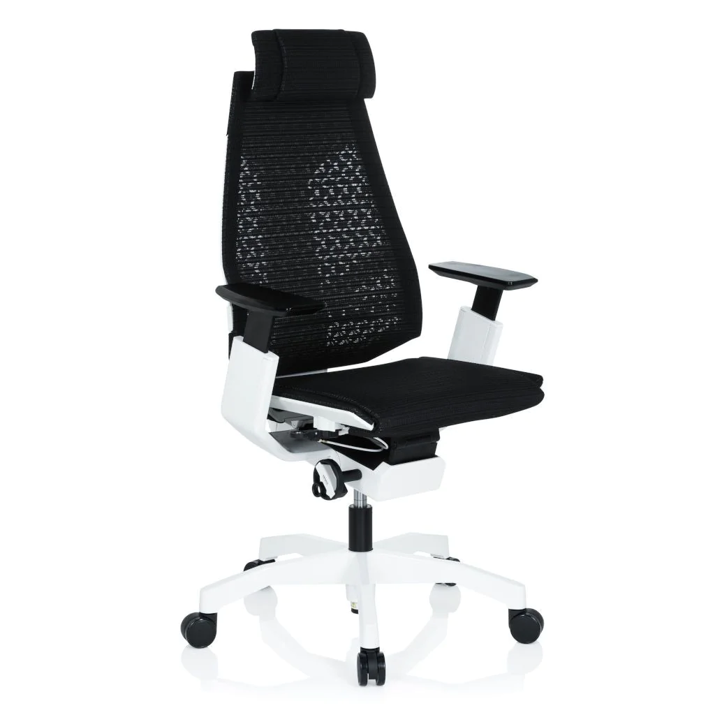 Bürostuhl Drehstuhl GENIDIA PRO WHITE Netzstoff schwarz - HJH-652600