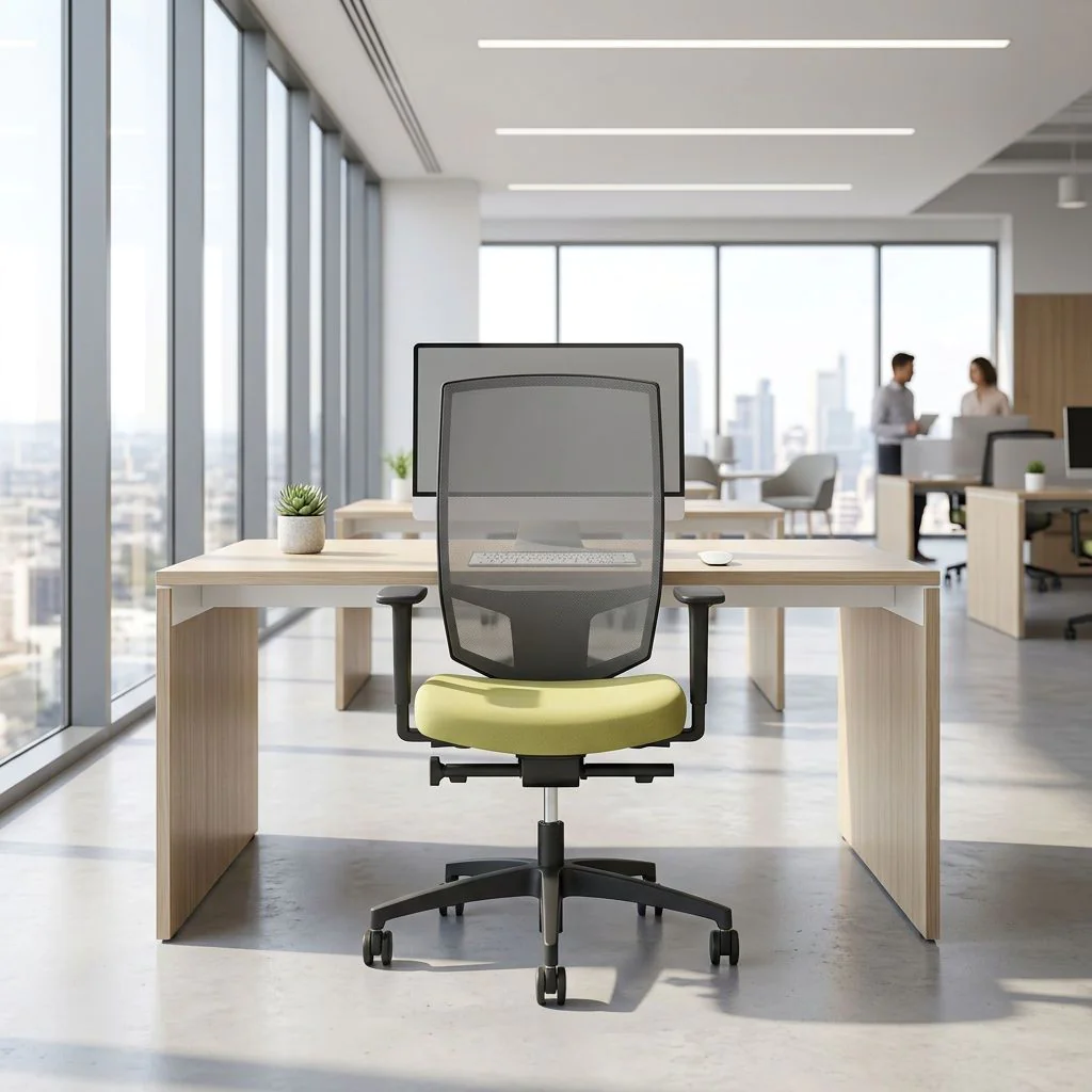 Dauphin Bürostuhl @Just evo mesh black mit ergonomischer Netzrückenlehne in Schwarz