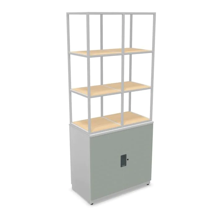 Flügeltürenschrank Be 80 cm breit mit 3-reihigem Aufsatz - BIS-BHFTC0818
