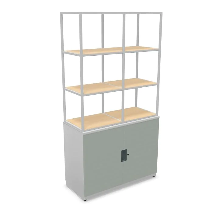 Flügeltürenschrank Be 100 cm breit mit 3-reihigem Aufsatz - BIS-BHFTC1018