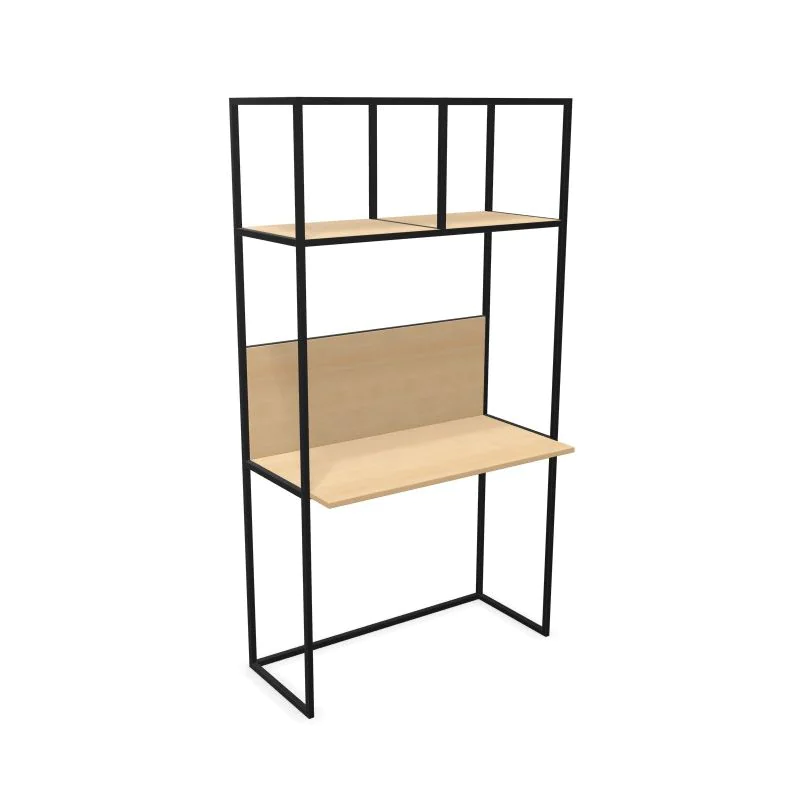 Outline Schreibtisch mit Sichtblende und Regaltop - BIS-OUD1018