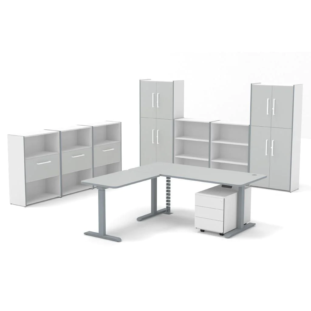 Komplettbüro Move 3 Premium mit höhenverstellbarem Schreibtisch Eckform von Kerkmann - Produktbild 2 von 7