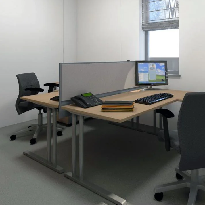 Eckschreibtisch E10 mit Stahltraverse C-Fuß von Nowy Styl - Produktbild 2 von 4