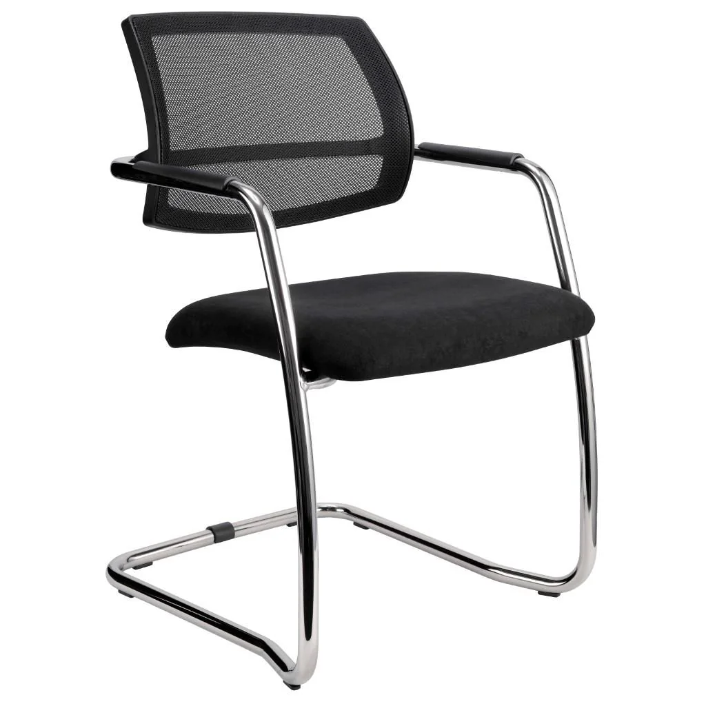 Besucherstuhl Tweet Netz (2er Set) - Schwarz - HBA-SBP3-D