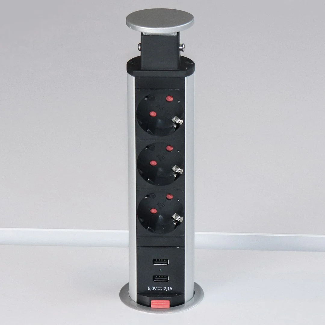 Power Tower 3x VDE 2x USB ohne Einbau von Hammerbacher - Produktbild 1 von 1
