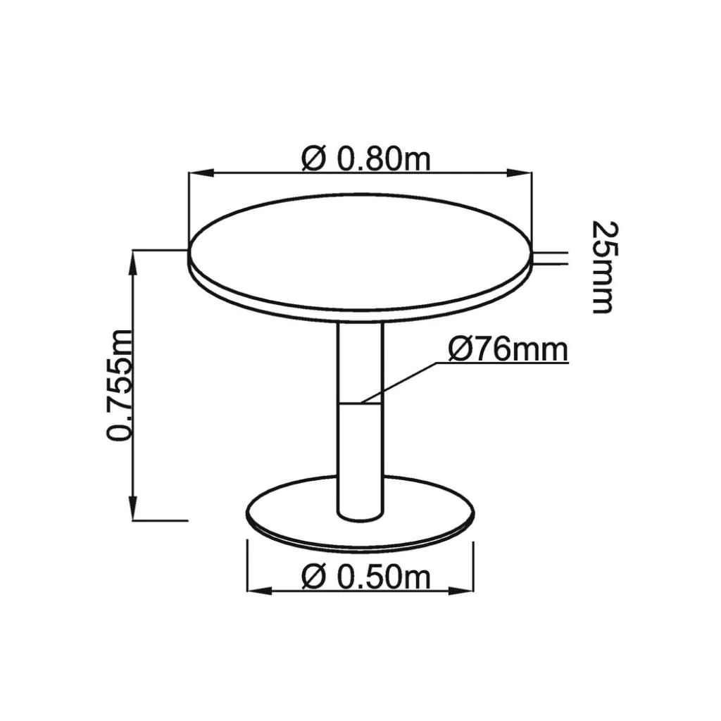Säulentisch Rund Ø 80 cm - Chrom von Hammerbacher - Produktbild 7 von 10