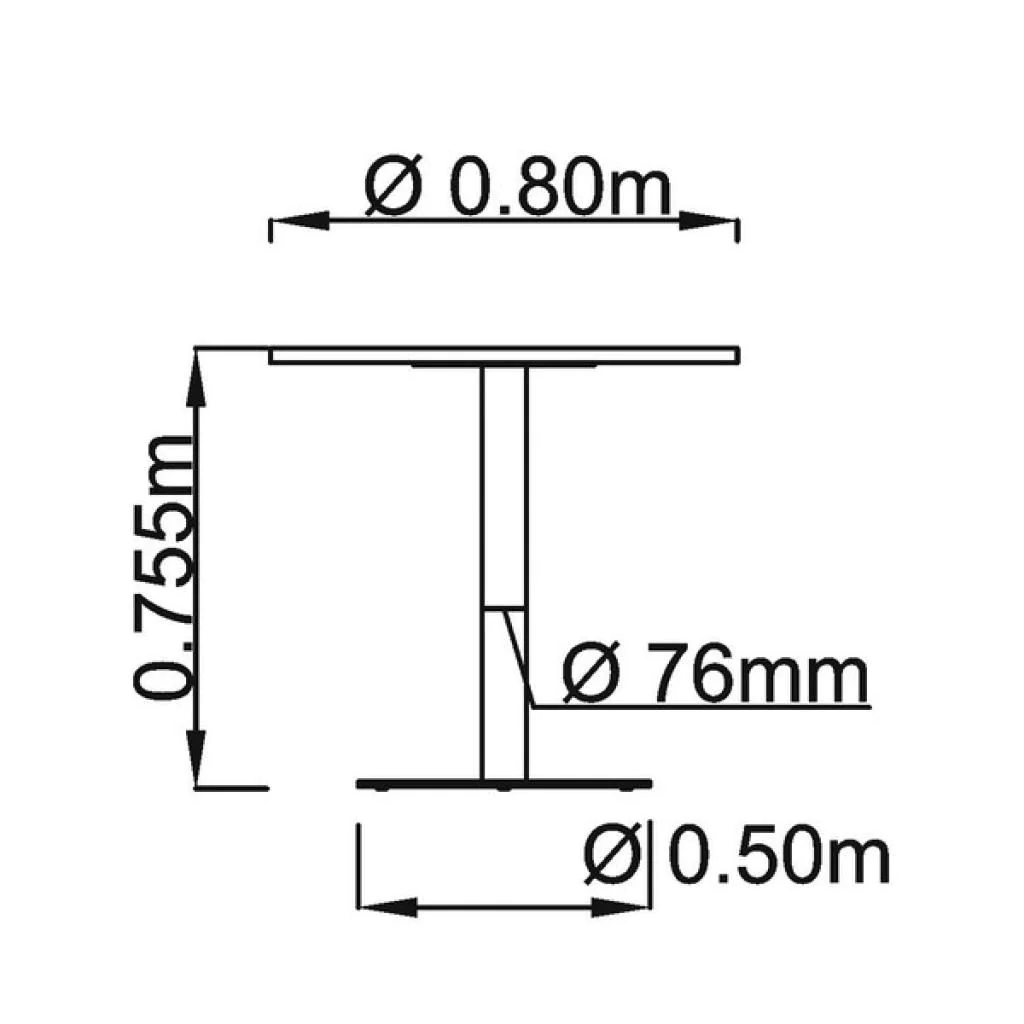 Säulentisch Rund Ø 80 cm - Chrom von Hammerbacher - Produktbild 8 von 10