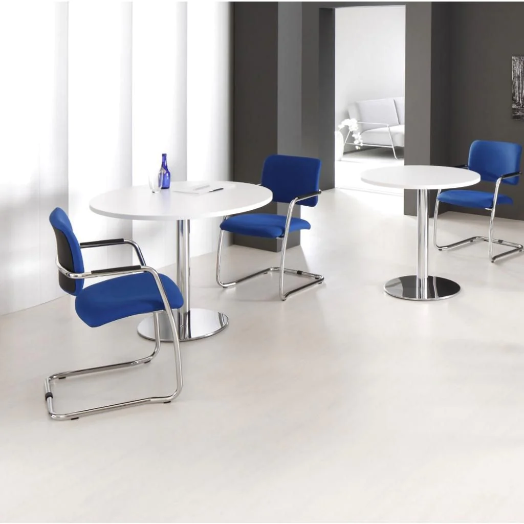 Säulentisch Rund Ø 80 cm - Silber - HBA-STF08-S