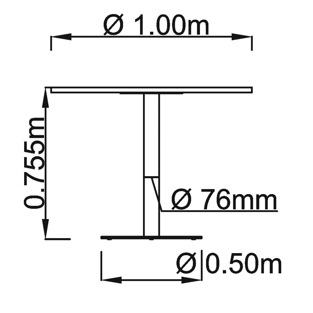 Säulentisch Rund Ø 100 cm - Silber von Hammerbacher - Produktbild 11 von 12