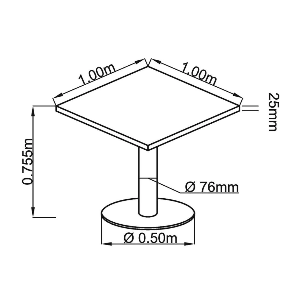 Säulentisch STF Quadratform - Chrom von Hammerbacher - Produktbild 11 von 12