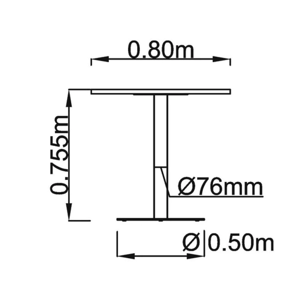 Säulentisch STH Quadratform - Chrom von Hammerbacher - Produktbild 7 von 10