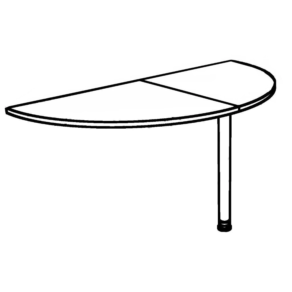 Tischplatte 160 cm mit Stützfuß von Hammerbacher - Produktbild 8 von 9