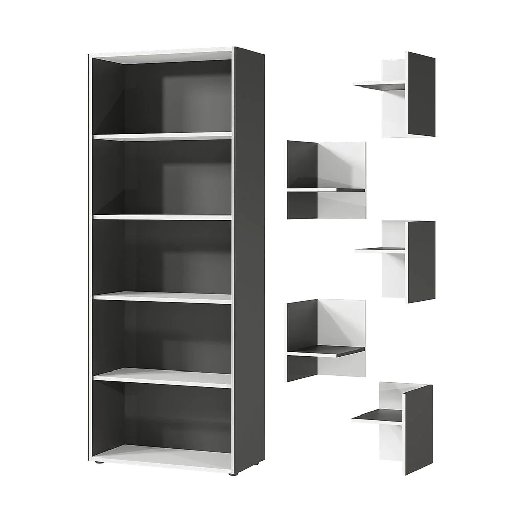 Büro-Set Pasadena 2 - Graphit/Weiß - GER-8377-569