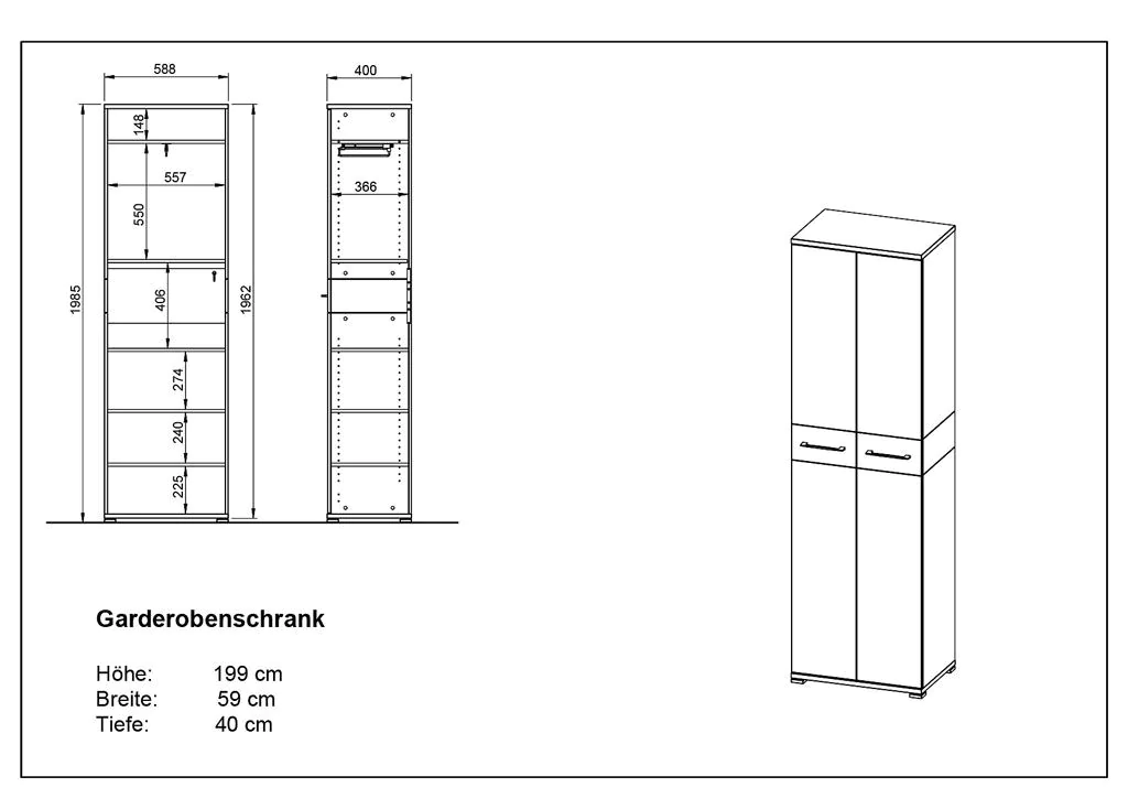 Garderobenschrank 3774 von BME home - Produktbild 8 von 8