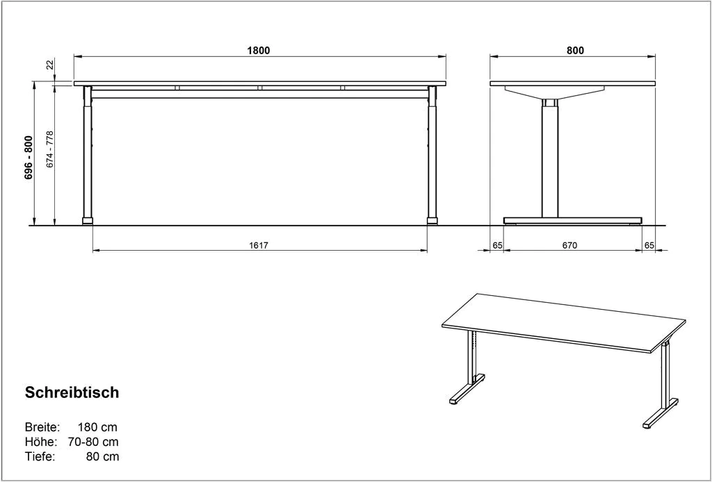 Schreibtisch 4253 von BME home - Produktbild 4 von 7