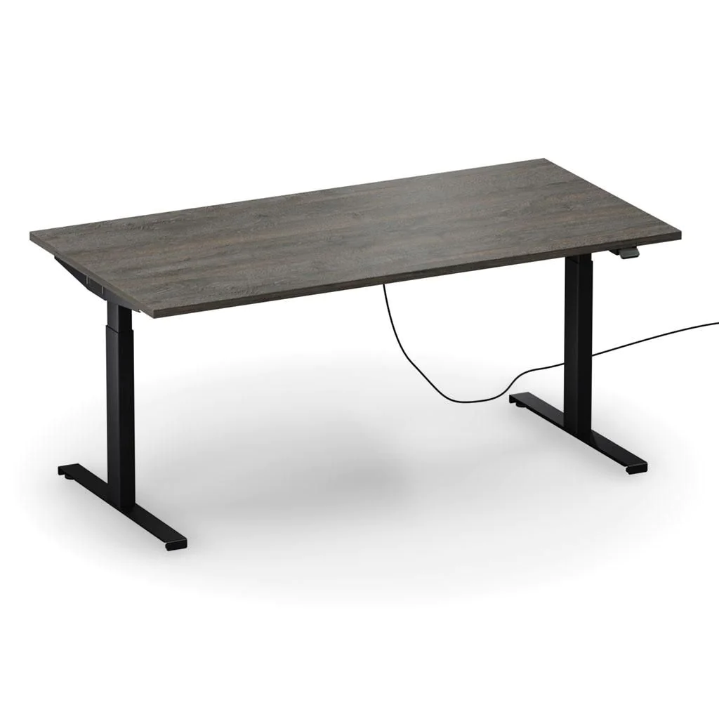 Höhenverstellbarer Schreibtisch easyT 140 x 70 cm E - Mooreiche/Vulkanschwarz online kaufen | Büromöbel Experte