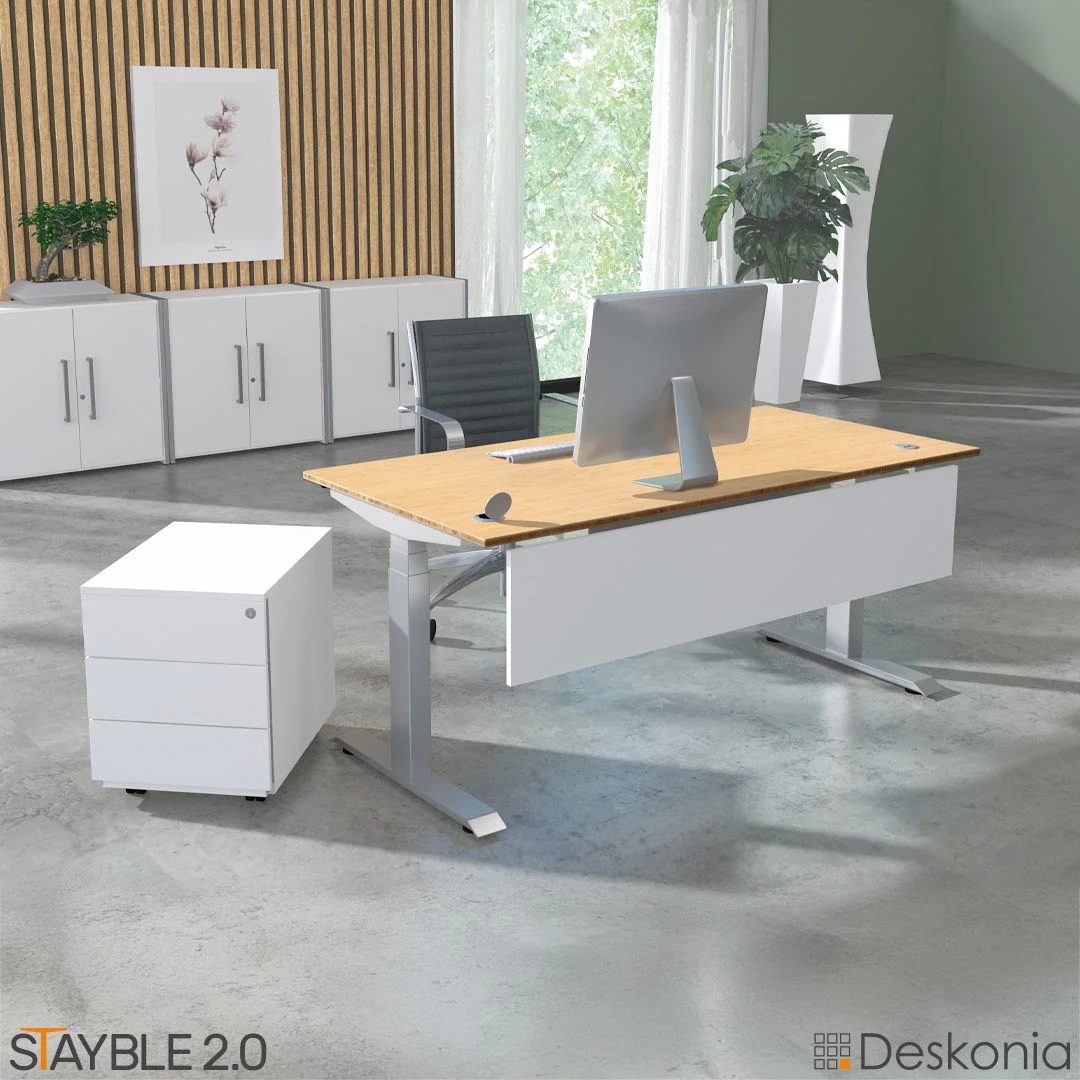 Höhenverstellbarer Schreibtisch Stayble 2.0 Bambus von Deskonia - Produktbild 4 von 7