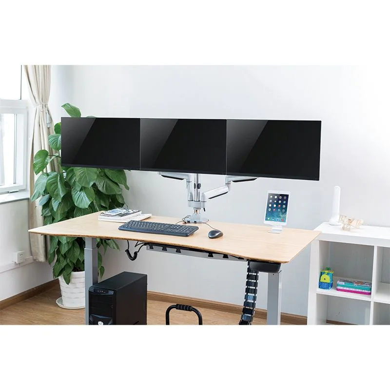 3-fach-Monitorhalterung 13–32" 7 kg je Arm neig- kipp-& drehbar Aluminium von LogiLink - Produktbild 3 von 8