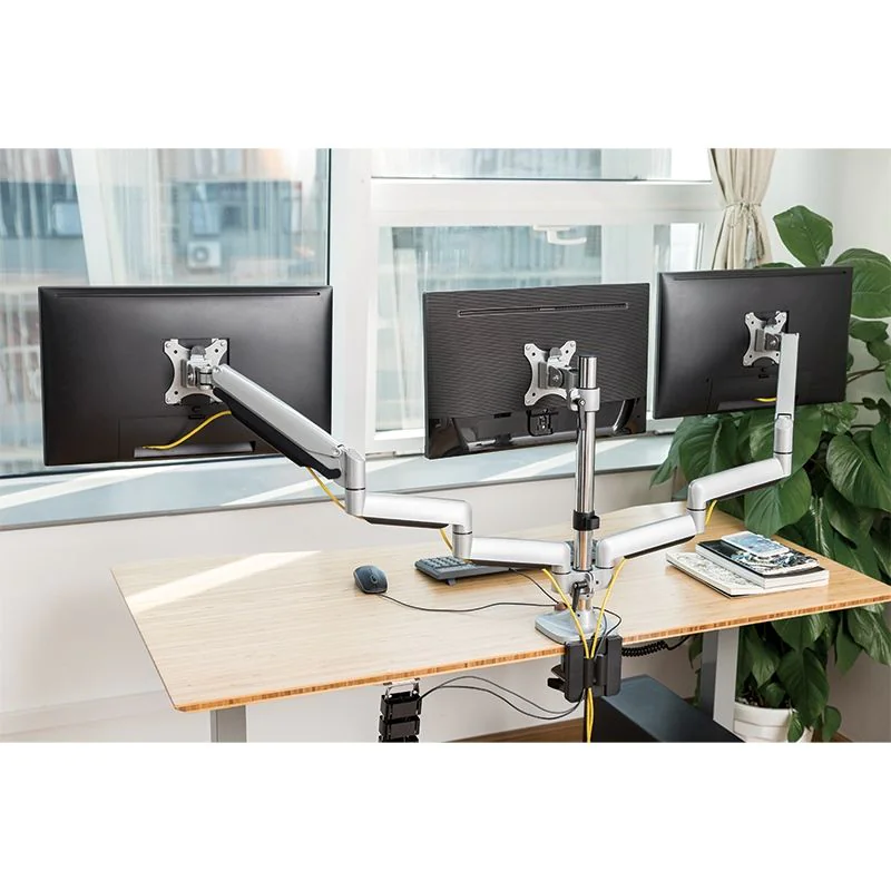 3-fach-Monitorhalterung 13–32" 7 kg je Arm neig- kipp-& drehbar Aluminium von LogiLink - Produktbild 4 von 8