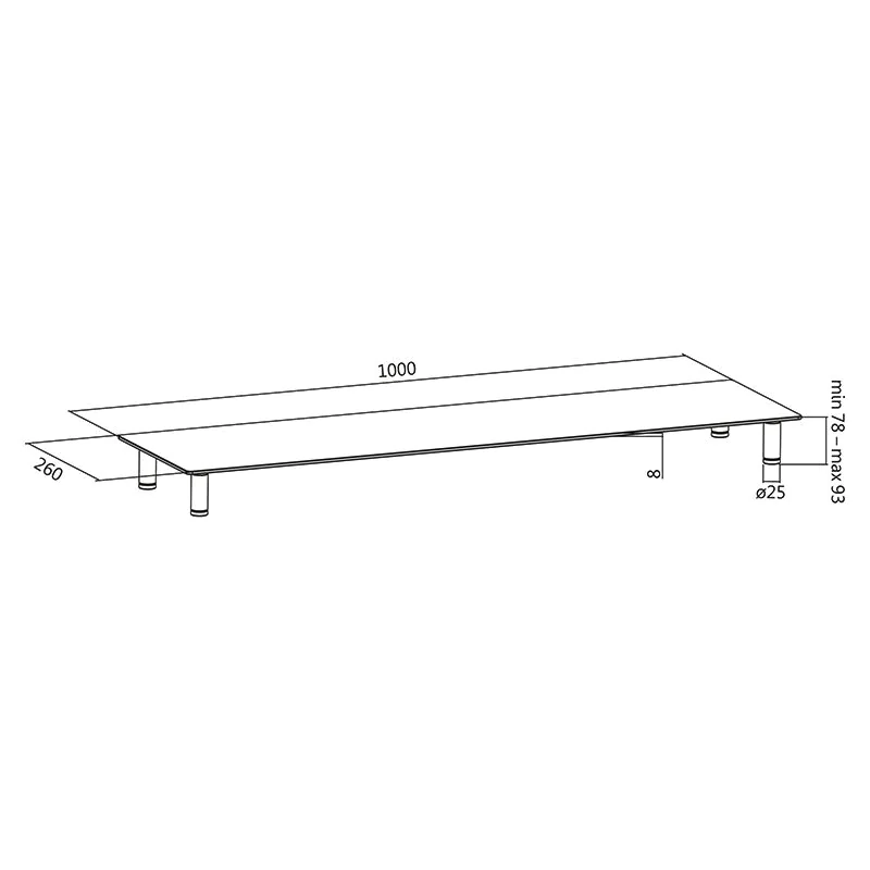 Monitorerhöhung aus Glas 1000 mm lang von LogiLink - Produktbild 8 von 10