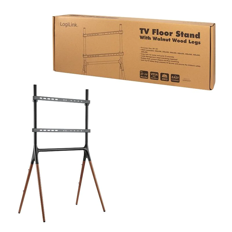 TV-Ständer 49–70" mit Walnuss-Holzbeinen 40 kg max. von LogiLink - Produktbild 10 von 10