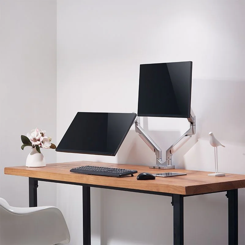 Monitorhalterung 2-fach 17–32" bis 9 kg Curved Screens Aluminium von LogiLink - Produktbild 6 von 9