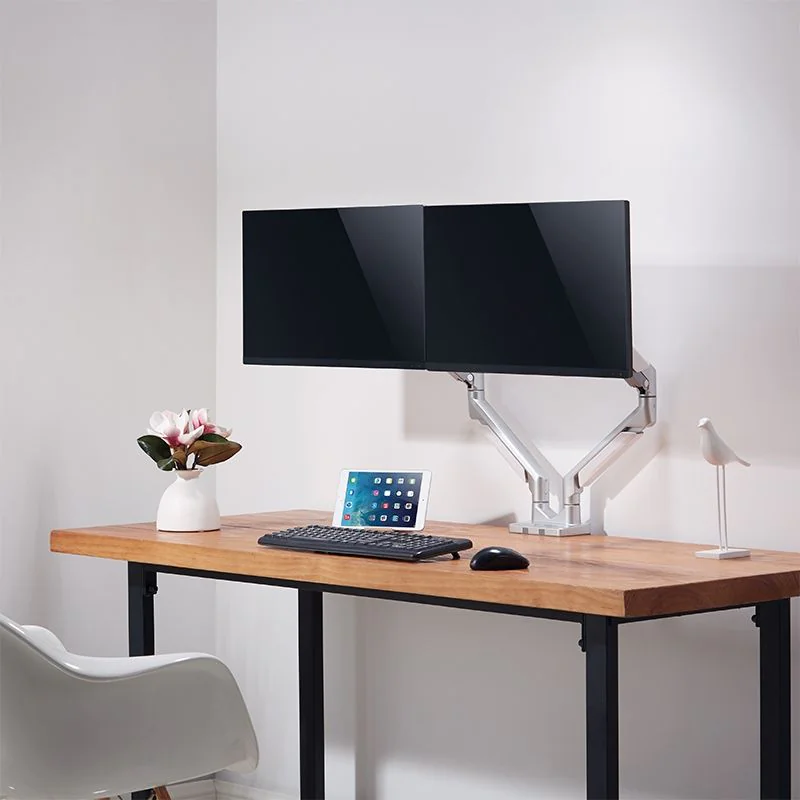 Monitorhalterung 2-fach 17–32" bis 9 kg Curved Screens Aluminium - TDI-BP0088