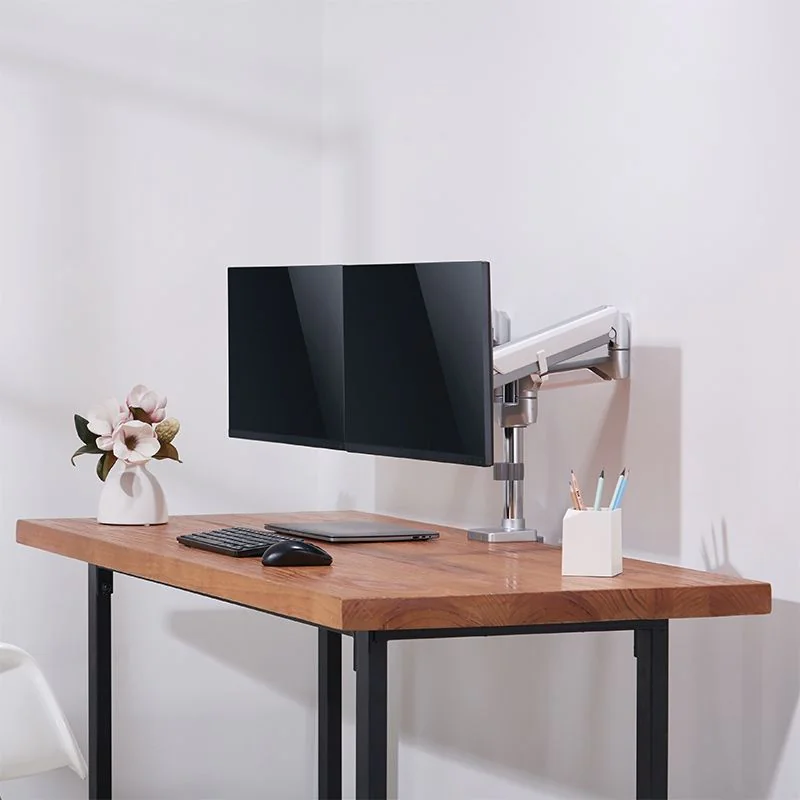 Monitorhalterung 2-fach 17–32" bis 9 kg Gasdruckfeder Curved creens Aluminium von LogiLink - Produktbild 5 von 8