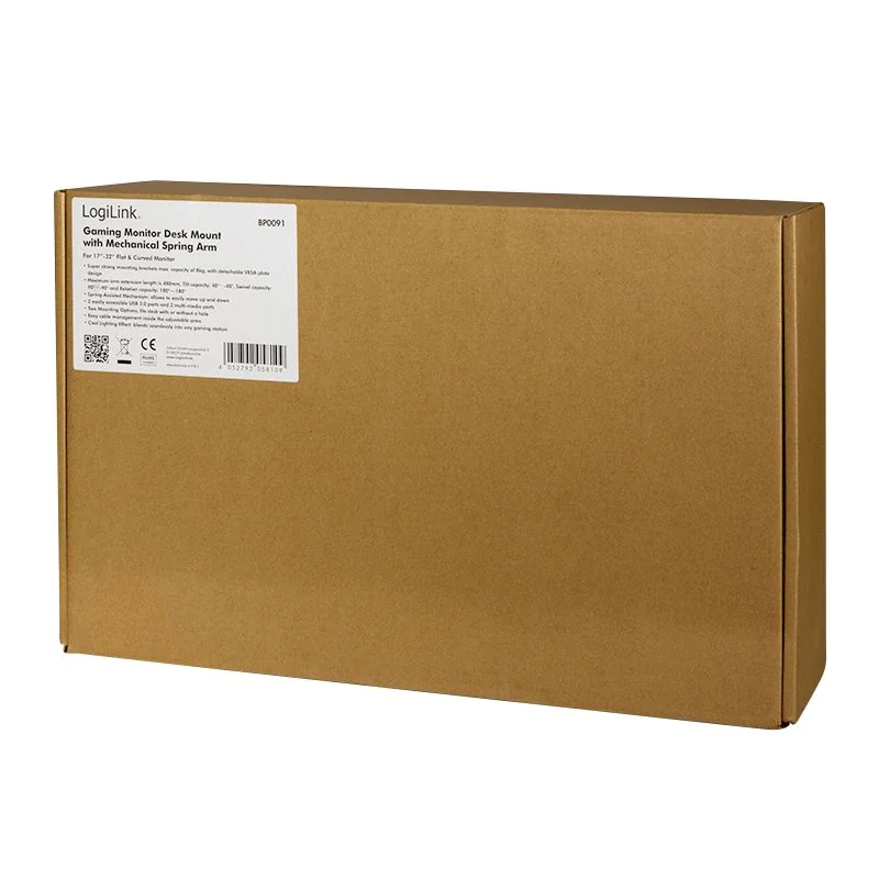 Monitorhalterung 17–32" Gaming Gasdruckfeder von LogiLink - Produktbild 9 von 10