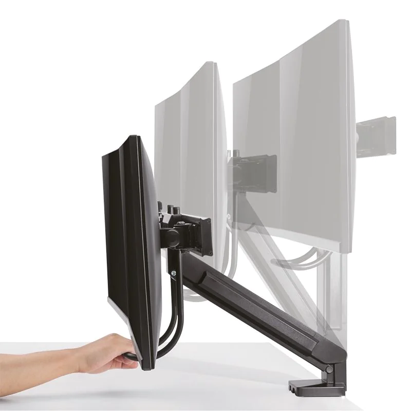 Monitorhalterung 2-fach 17–27" mit Handgriff Curved Screens von LogiLink - Produktbild 5 von 10
