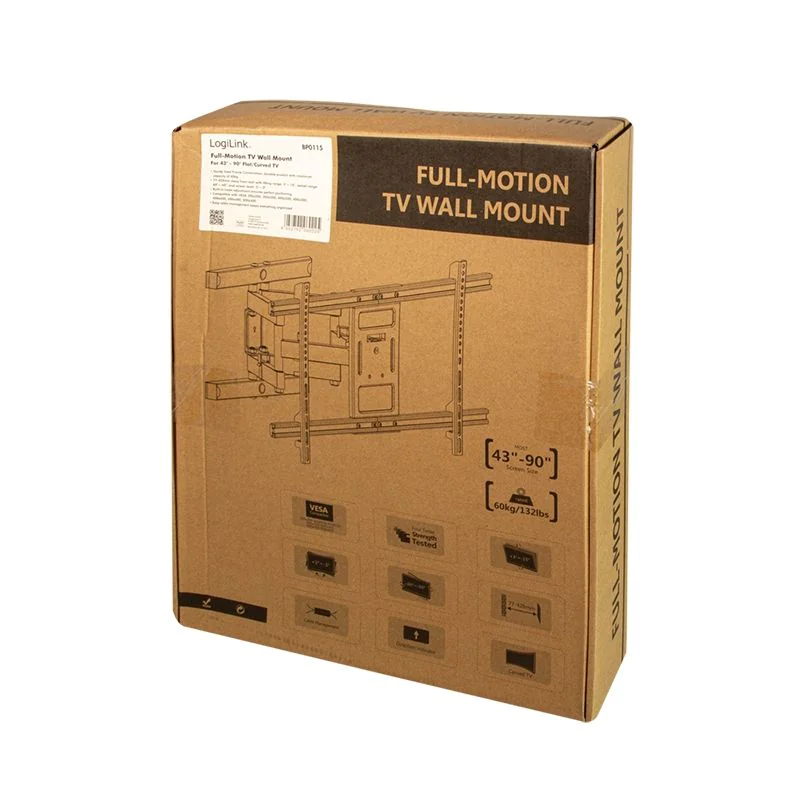 TV-Wandhalterung 43–90" neigbar schwenkbar 60 kg max. von LogiLink - Produktbild 7 von 8