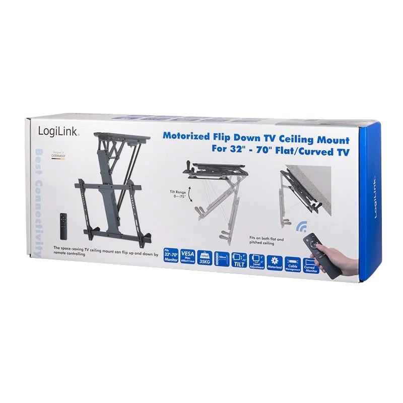 TV-Deckenhalterung 32–70" elektrisch neigbar 35 kg max. von LogiLink - Produktbild 9 von 10