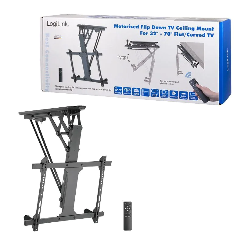 TV-Deckenhalterung 32–70" elektrisch neigbar 35 kg max. von LogiLink - Produktbild 10 von 10