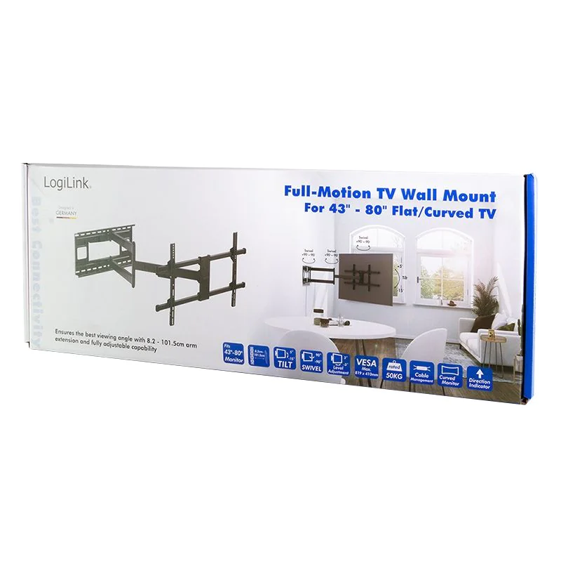 TV-Wandhalterung 43–80" neigbar / schwenkbar / drehbar von LogiLink - Produktbild 9 von 10
