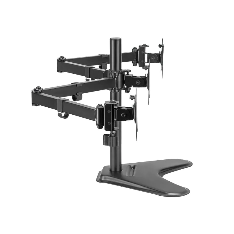 3-fach-Monitorständer 17–27" 7 kg je Arm max. Armlänge 658 mm mit Handyhalter von LogiLink - Produktbild 6 von 9