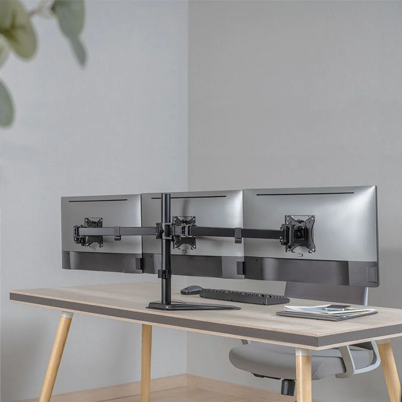 3-fach-Monitorständer 17–27" 7 kg je Arm max. Armlänge 658 mm mit Handyhalter von LogiLink - Produktbild 7 von 9