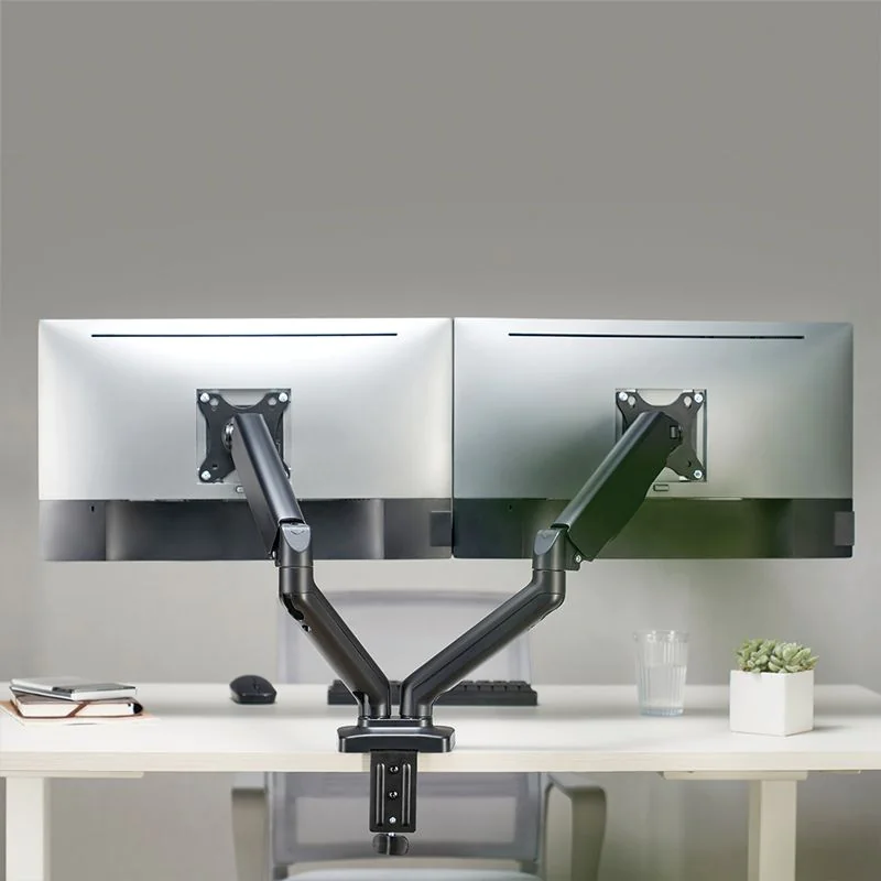 Monitorhalterung 2-fach 17–32" Flat & Curved-Screens Aluminium Schwarz von LogiLink - Produktbild 7 von 10
