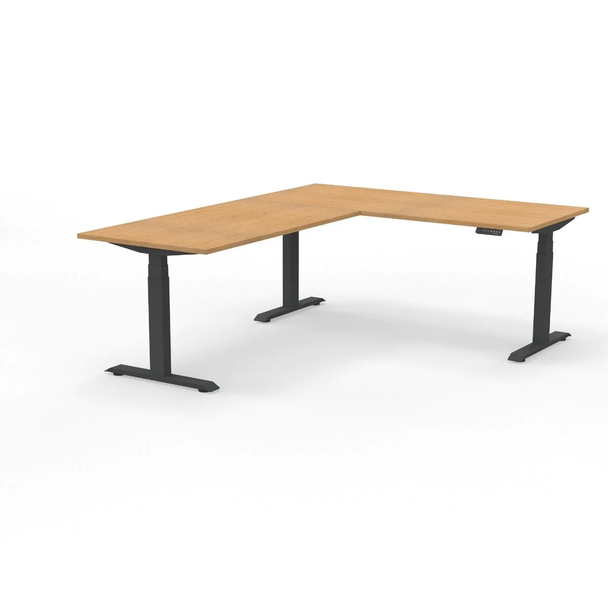 Höhenverstellbarer Winkelschreibtisch Stayble 2.0 Bambus von Deskonia - Produktbild 4 von 8