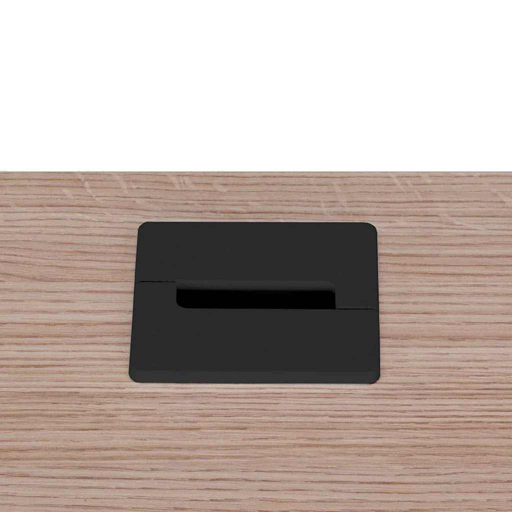 Kabeldurchlass quadratisch 80 mm links - Schwarz/Weiß von Deskonia - Produktbild 3 von 4