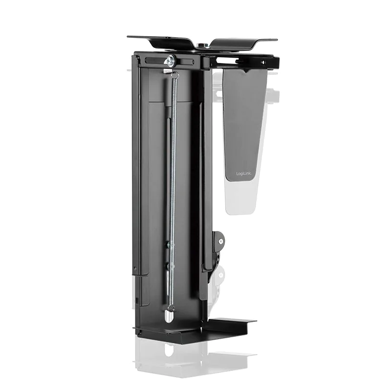 PC-Tower-Halterung bis 10 kg H 300–510 mm B 88–203 mm drehbar Untertischmontage Schwarz von LogiLink - Produktbild 13 von 19