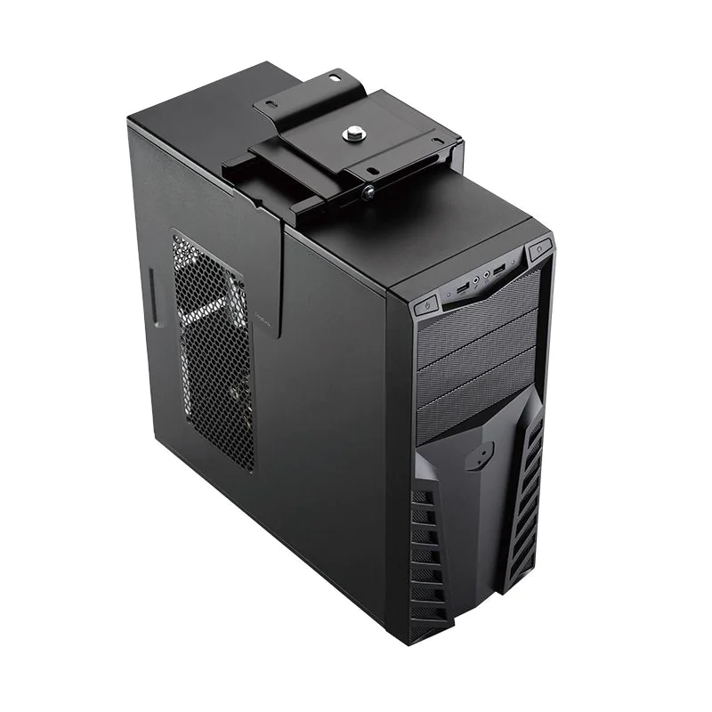 PC-Tower-Halterung bis 10 kg H 300–510 mm B 88–203 mm drehbar Untertischmontage Schwarz von LogiLink - Produktbild 15 von 19