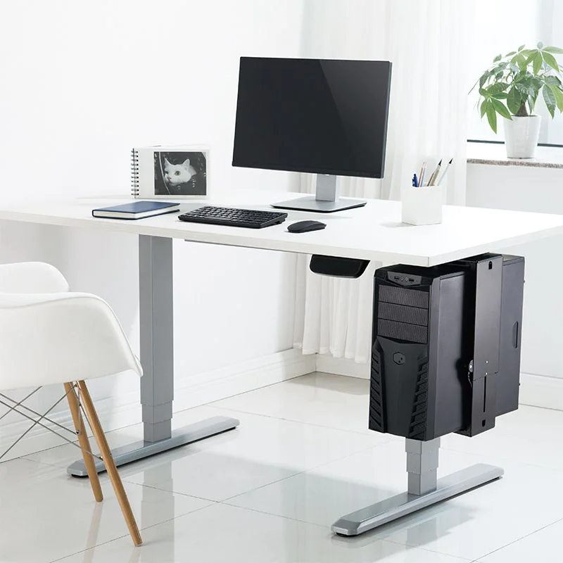PC-Tower-Halterung bis 10 kg H 300–510 mm B 88–203 mm drehbar Untertischmontage Schwarz von LogiLink - Produktbild 17 von 19