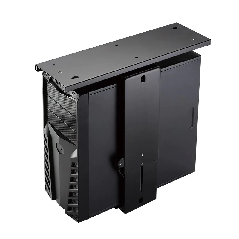 PC-Tower-Halterung bis 10 kg H 300–510 mm B 88–203 mm drehbar Untertischmontage Schwarz von LogiLink - Produktbild 5 von 9