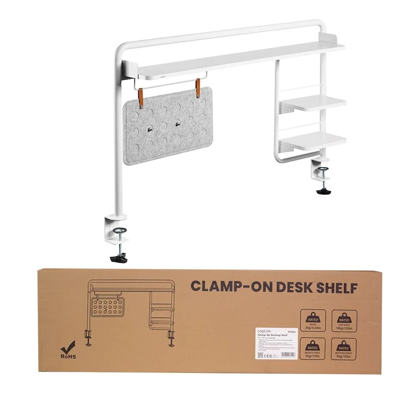 Schreibtischablage zum Klemmen 1161 x 218 x 757 mm weiß von LogiLink - Produktbild 8 von 8