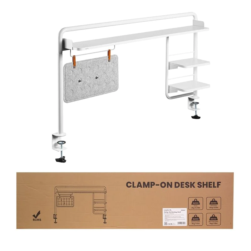 Schreibtischablage zum Klemmen 1295 x 218 x 757 mm weiß von LogiLink - Produktbild 6 von 6