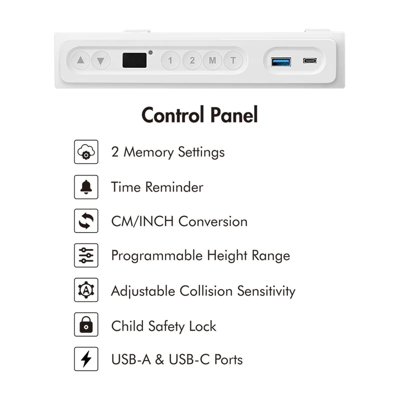 Elektrisch höhenverstellbarer Schreibtisch kabelloses Laden 2x-USB-Ports von LogiLink - Produktbild 6 von 10