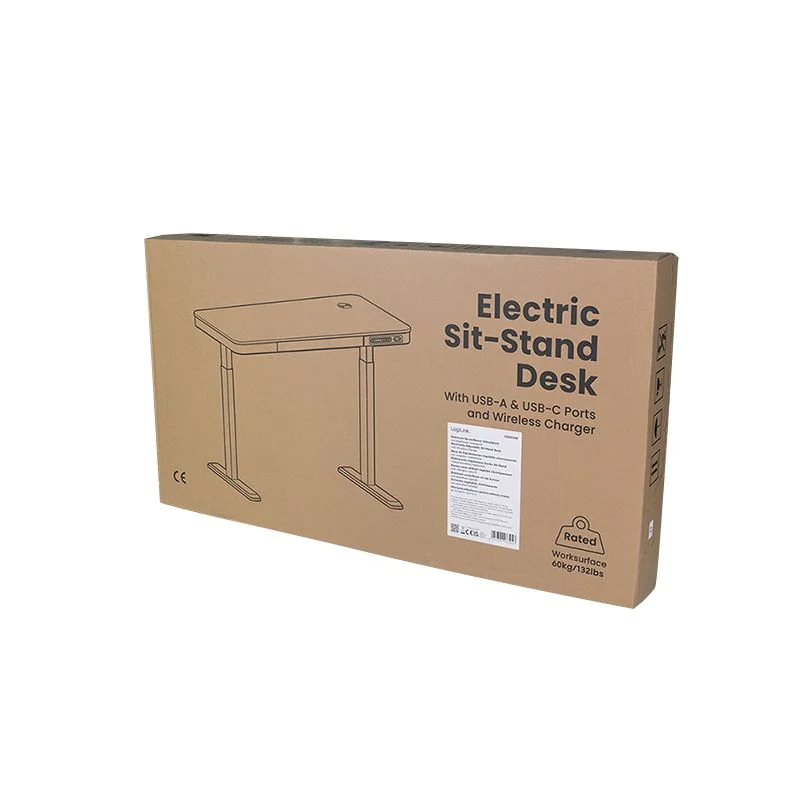 Elektrisch höhenverstellbarer Schreibtisch kabelloses Laden 2x-USB-Ports von LogiLink - Produktbild 9 von 10