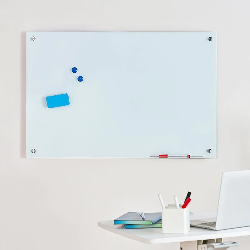 Glas-Whiteboard magnetisch Wandmontage 90x60 cm rahmenlos - TDI-EO0061